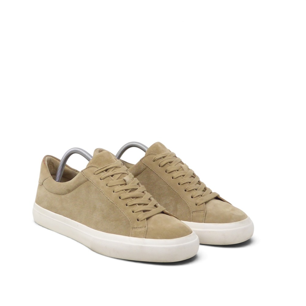 Vince Fulton Mens Sneakers Tan Suede Perforated Low Top 8.5M